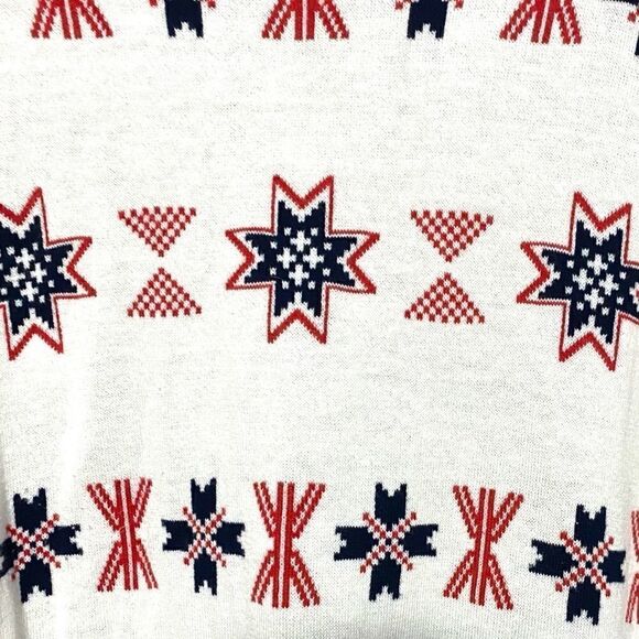Charter Club white red crew sweater large - Picture 2 of 9